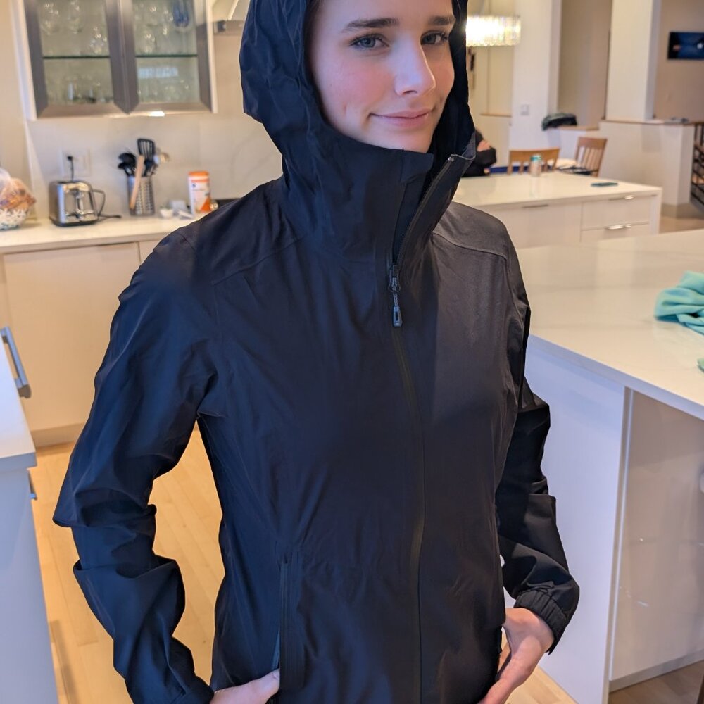 Outdoor Research Award Winning Rain Shell, waterproof, long, full zipper, hood